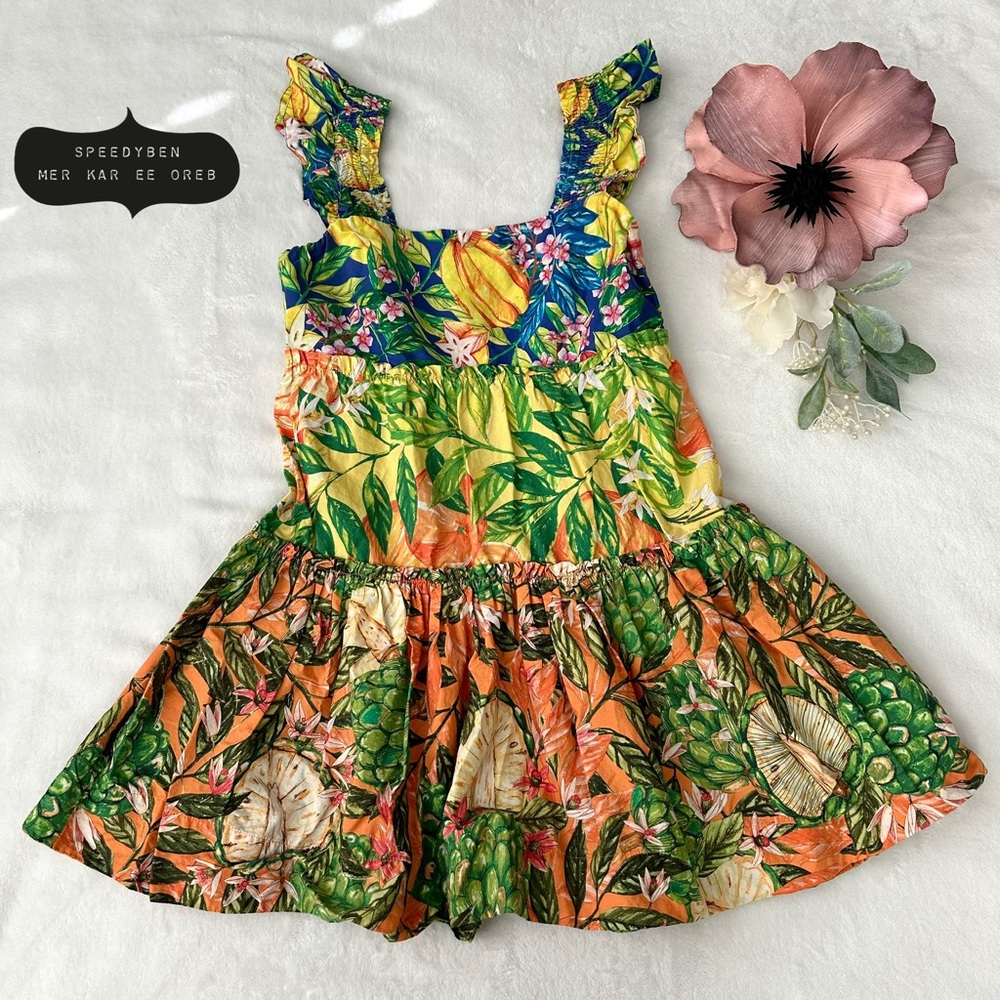 FARM Rio Caipirinha Tiered Mini Dress Size Small